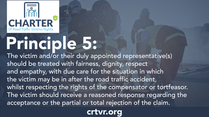 Graphic illustrating Principle 5 of the Charter of Road Traffic Victims Rights