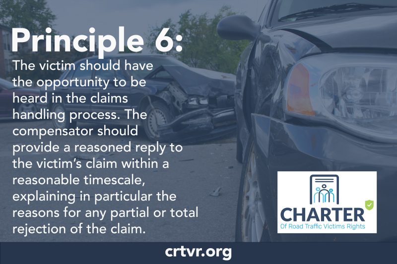 Principle 6 of the Charter of Road Traffic Victims' Rights explained 