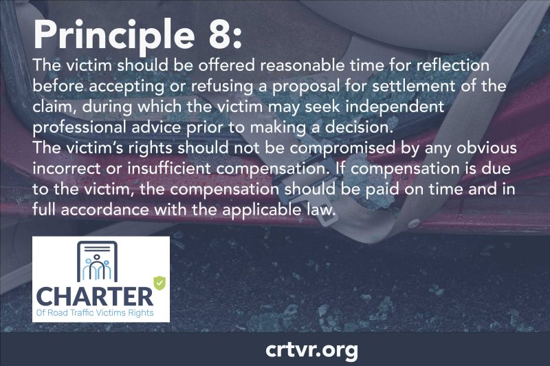 Graphic illustrating Principle 8 of the Charter of Road Traffic Victims' Rights 
