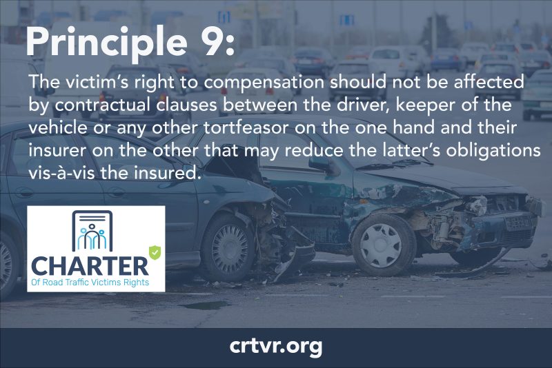 Graphic containing Principle 9 of the Charter of Road Traffic Victims Rights