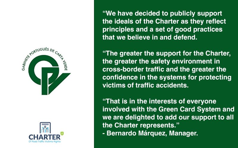 Gabinete Português de Carta Verde outline their support for the Charter of Road Traffic Victims Rights